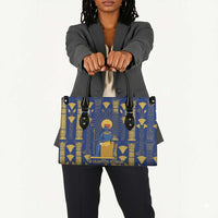 Amun Leather Bag Ancient Egyptian Hieroglyphic, Pharaoh and Scarab - Wonder Print Shop