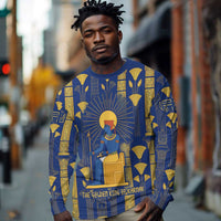 Amun Long Sleeve Shirt Ancient Egyptian Hieroglyphic, Pharaoh and Scarab - Wonder Print Shop