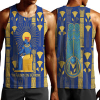 Amun Men Tank Top Ancient Egyptian Hieroglyphic, Pharaoh and Scarab - Wonder Print Shop