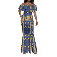 Amun Mermaid Dress Ancient Egyptian Hieroglyphic, Pharaoh and Scarab - Wonder Print Shop