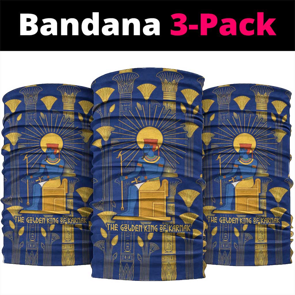 Amun Neck Gaiter Ancient Egyptian Hieroglyphic, Pharaoh and Scarab - Wonder Print Shop