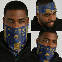 Amun Neck Gaiter Ancient Egyptian Hieroglyphic, Pharaoh and Scarab - Wonder Print Shop