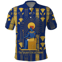 Amun Polo Shirt Ancient Egyptian Hieroglyphic, Pharaoh and Scarab - Wonder Print Shop