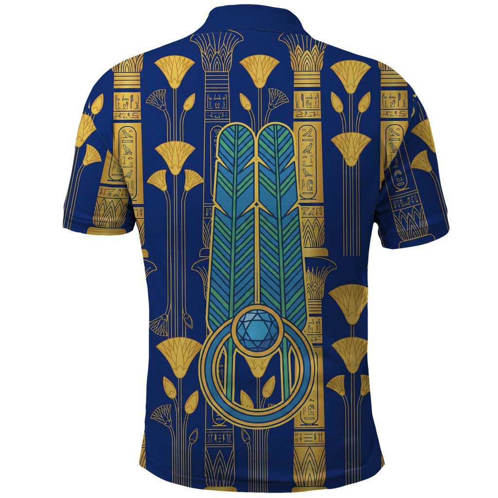 Amun Polo Shirt Ancient Egyptian Hieroglyphic, Pharaoh and Scarab - Wonder Print Shop