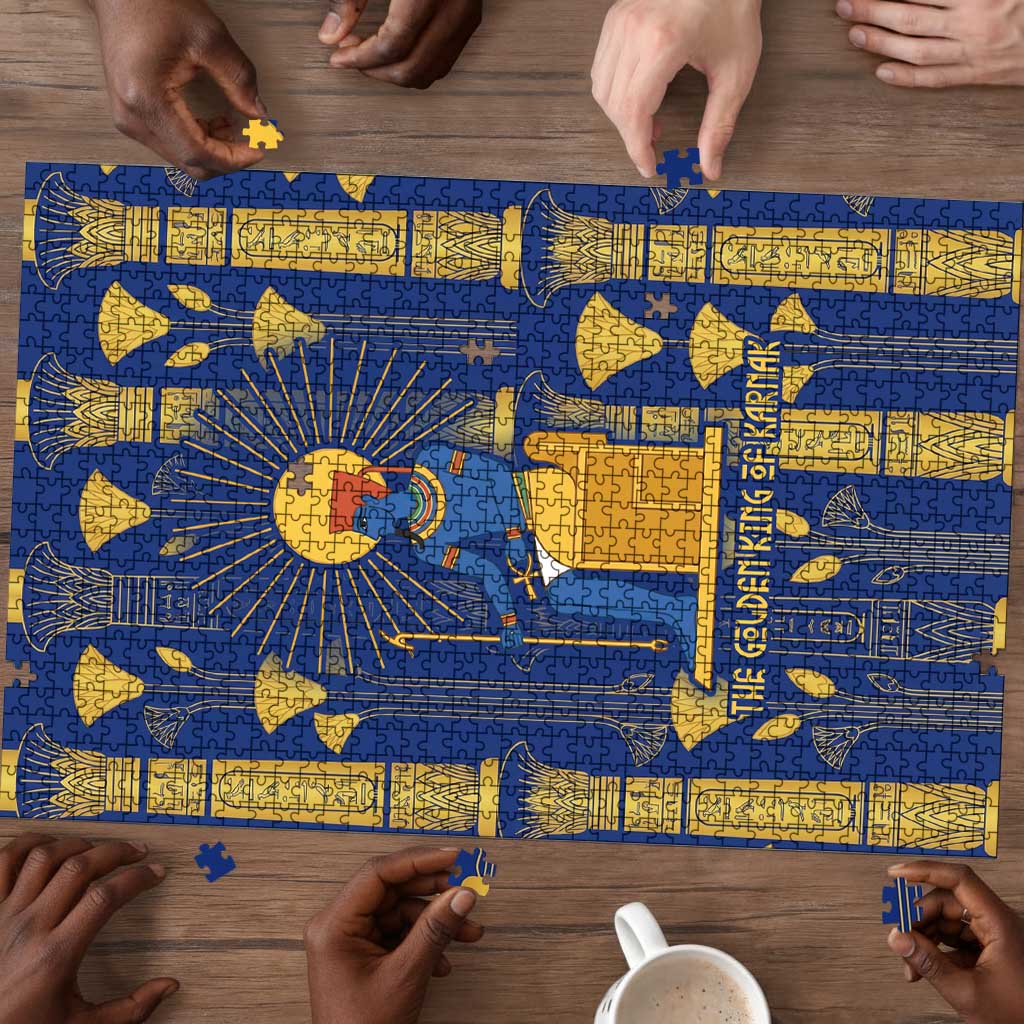 Amun Puzzle Ancient Egyptian Hieroglyphic, Pharaoh and Scarab - Wonder Print Shop
