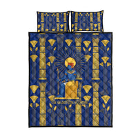 Amun Quilt Bed Set Ancient Egyptian Hieroglyphic, Pharaoh and Scarab - Wonder Print Shop