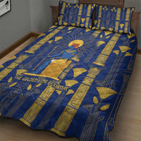 Amun Quilt Bed Set Ancient Egyptian Hieroglyphic, Pharaoh and Scarab - Wonder Print Shop