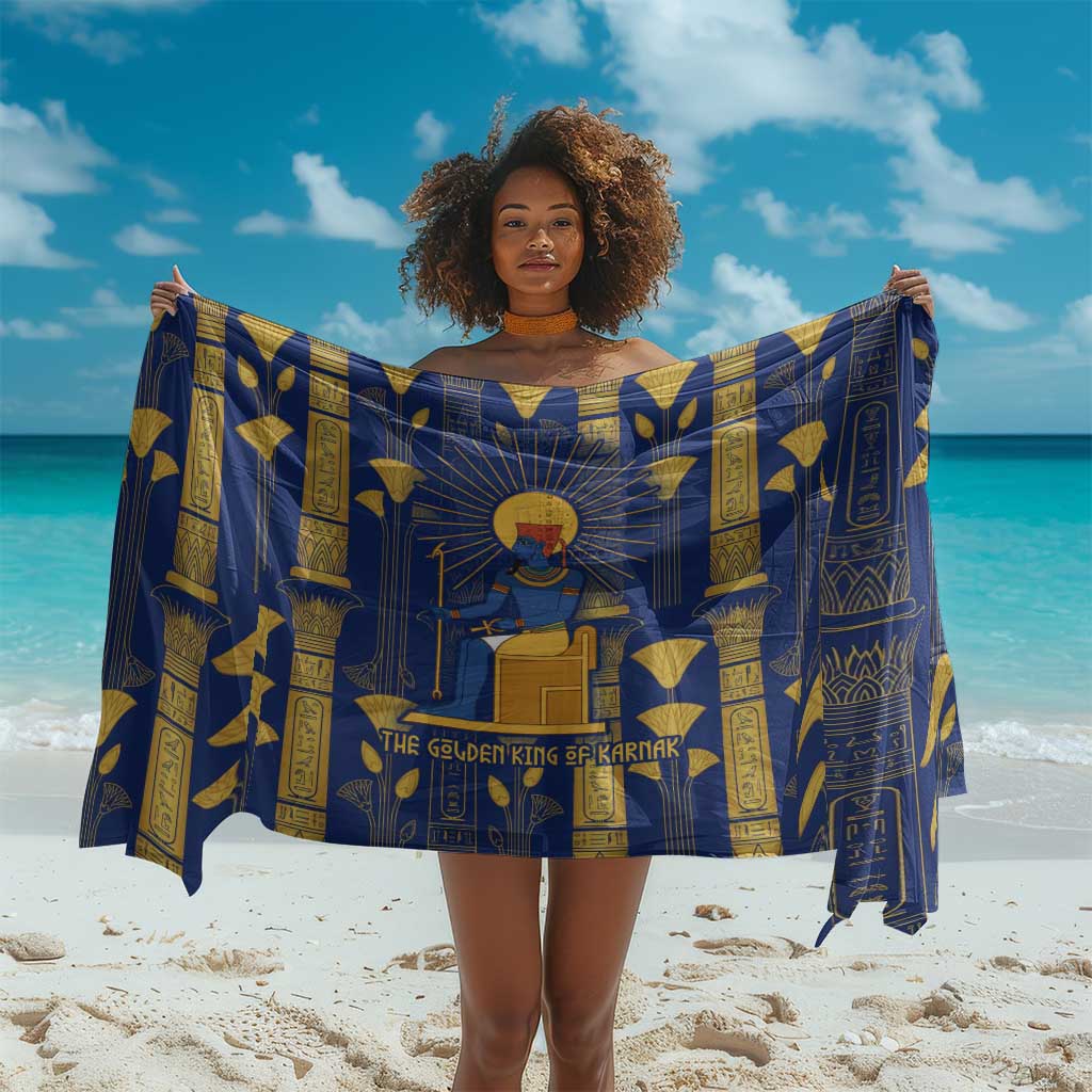 Amun Sarong Ancient Egyptian Hieroglyphic, Pharaoh and Scarab - Wonder Print Shop