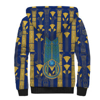 Amun Sherpa Hoodie Ancient Egyptian Hieroglyphic, Pharaoh and Scarab - Wonder Print Shop