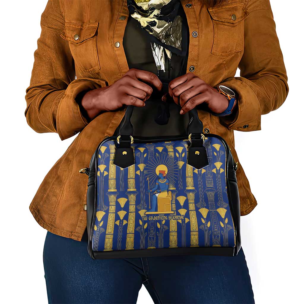 Amun Shoulder Handbag Ancient Egyptian Hieroglyphic, Pharaoh and Scarab - Wonder Print Shop