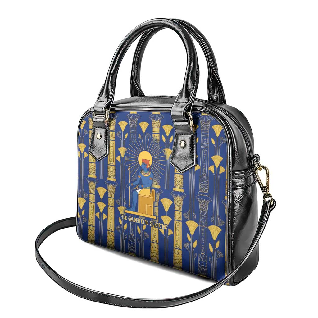 Amun Shoulder Handbag Ancient Egyptian Hieroglyphic, Pharaoh and Scarab - Wonder Print Shop