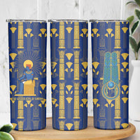 Amun Skinny Tumbler Ancient Egyptian Hieroglyphic, Pharaoh and Scarab - Wonder Print Shop