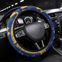 Amun Steering Wheel Cover Ancient Egyptian Hieroglyphic, Pharaoh and Scarab - Wonder Print Shop