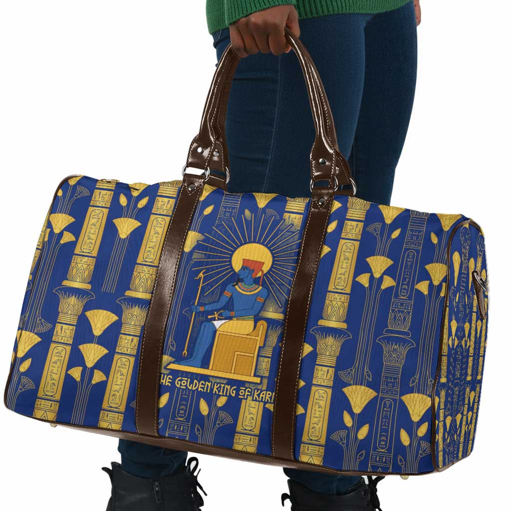 Amun Travel Bag Ancient Egyptian Hieroglyphic, Pharaoh and Scarab - Wonder Print Shop