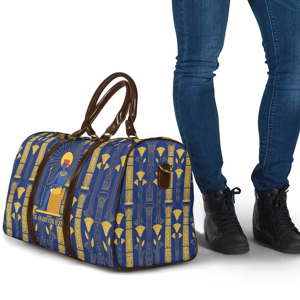 Amun Travel Bag Ancient Egyptian Hieroglyphic, Pharaoh and Scarab - Wonder Print Shop