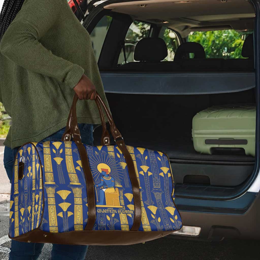 Amun Travel Bag Ancient Egyptian Hieroglyphic, Pharaoh and Scarab - Wonder Print Shop