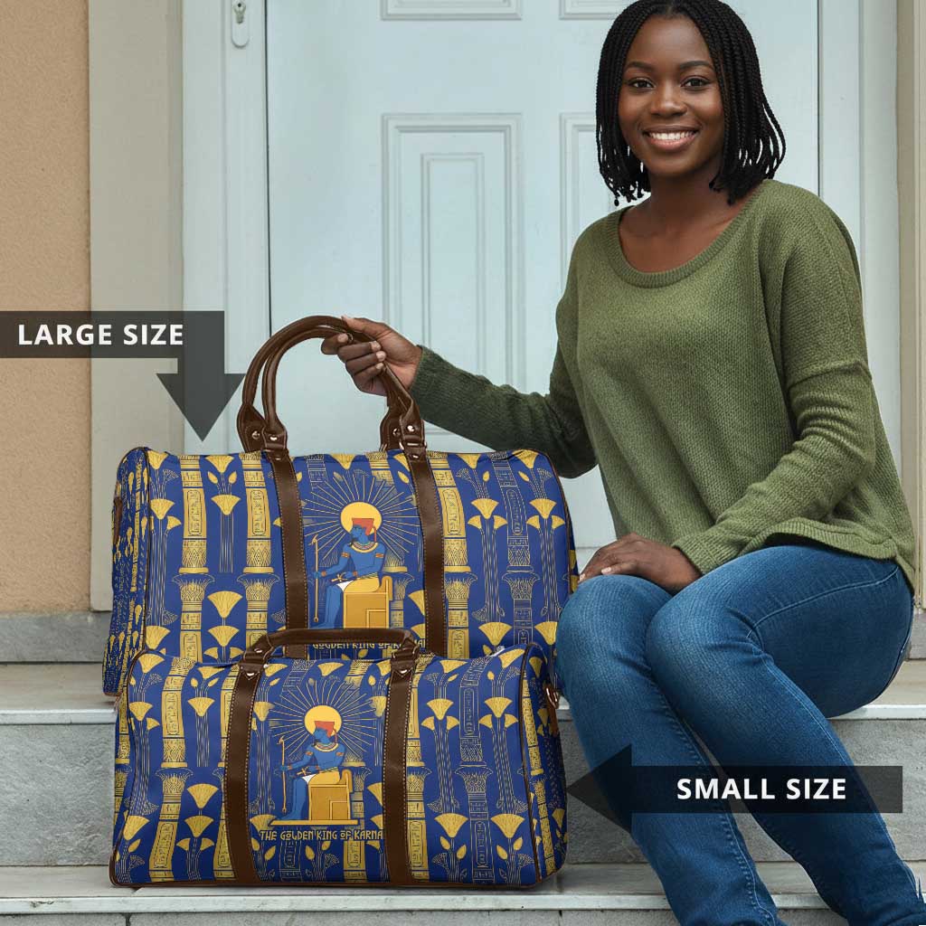 Amun Travel Bag Ancient Egyptian Hieroglyphic, Pharaoh and Scarab - Wonder Print Shop
