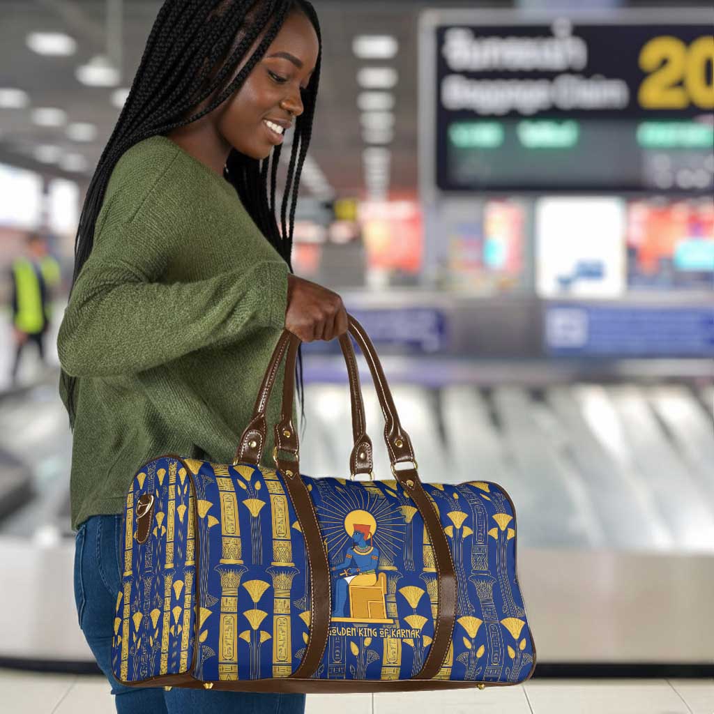 Amun Travel Bag Ancient Egyptian Hieroglyphic, Pharaoh and Scarab - Wonder Print Shop