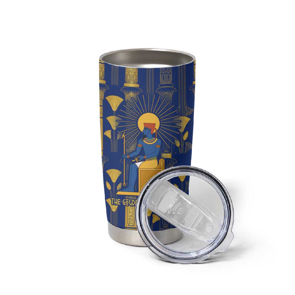 Amun Tumbler Cup Ancient Egyptian Hieroglyphic, Pharaoh and Scarab - Wonder Print Shop