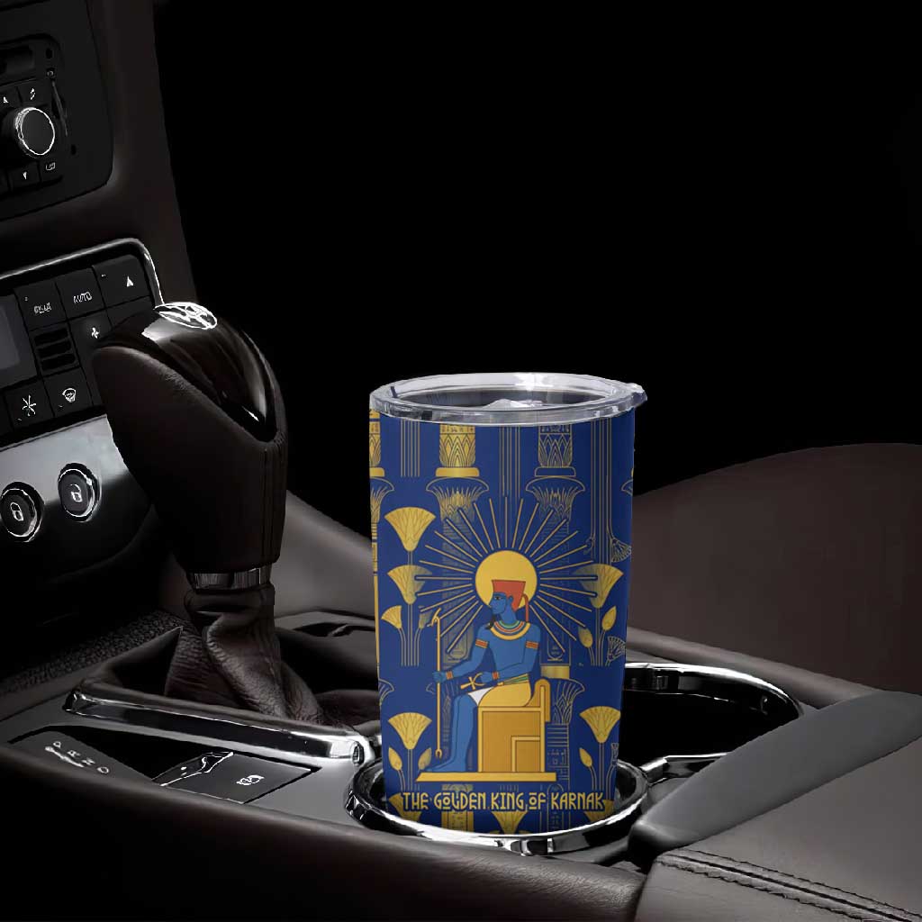 Amun Tumbler Cup Ancient Egyptian Hieroglyphic, Pharaoh and Scarab - Wonder Print Shop