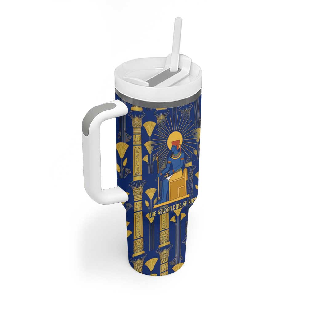 Amun Tumbler With Handle Ancient Egyptian Hieroglyphic, Pharaoh and Scarab - Wonder Print Shop