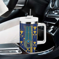 Amun Tumbler With Handle Ancient Egyptian Hieroglyphic, Pharaoh and Scarab - Wonder Print Shop