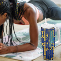 Amun Tumbler With Handle Ancient Egyptian Hieroglyphic, Pharaoh and Scarab - Wonder Print Shop