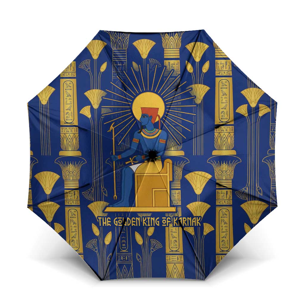 Amun Umbrella Ancient Egyptian Hieroglyphic, Pharaoh and Scarab - Wonder Print Shop
