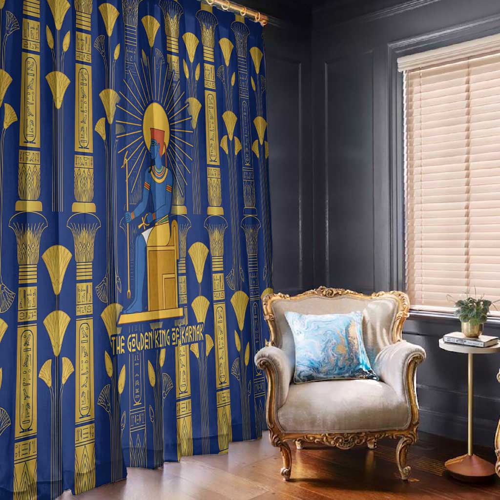 Amun Window Curtain Ancient Egyptian Hieroglyphic, Pharaoh and Scarab - Wonder Print Shop