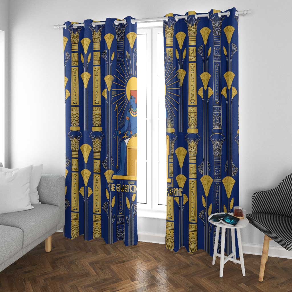 Amun Window Curtain Ancient Egyptian Hieroglyphic, Pharaoh and Scarab - Wonder Print Shop