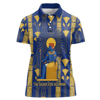 Amun Women Polo Shirt Ancient Egyptian Hieroglyphic, Pharaoh and Scarab - Wonder Print Shop