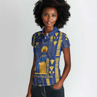 Amun Women Polo Shirt Ancient Egyptian Hieroglyphic, Pharaoh and Scarab - Wonder Print Shop
