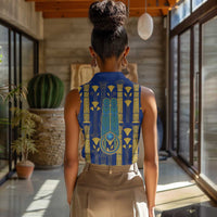 Amun Women Sleeveless Polo Shirt Ancient Egyptian Hieroglyphic, Pharaoh and Scarab - Wonder Print Shop