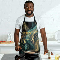 Amun Ancient Egyptian Apron with Mystical Smoke Swirl Pattern, Fiery Ram Head, and Hieroglyphic - Wonder Print Shop
