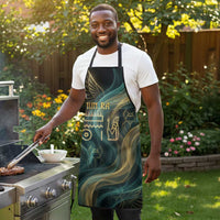 Amun Ancient Egyptian Apron with Mystical Smoke Swirl Pattern, Fiery Ram Head, and Hieroglyphic - Wonder Print Shop