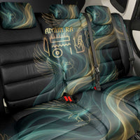Amun Ancient Egyptian Back Car Seat Cover with Mystical Smoke Swirl Pattern, Fiery Ram Head, and Hieroglyphic - Wonder Print Shop