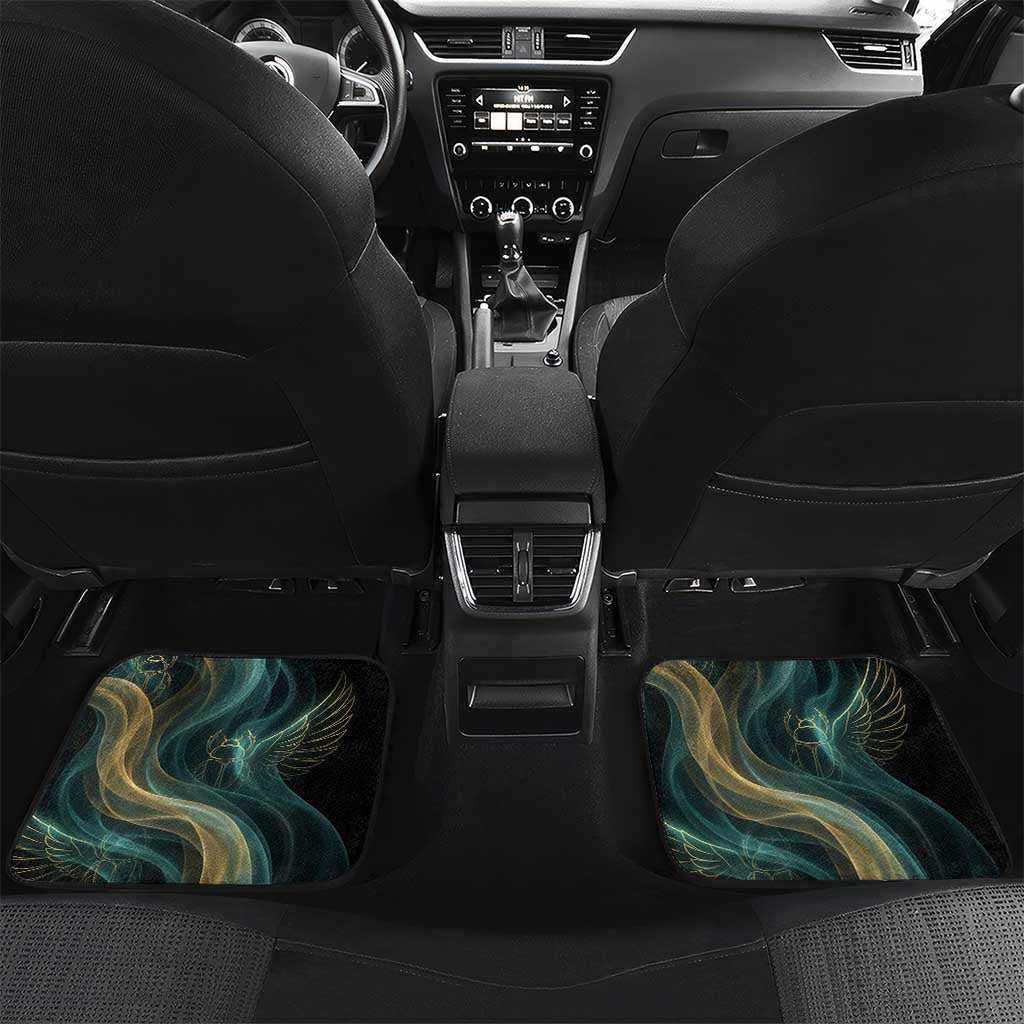 Amun Ancient Egyptian Car Mats with Mystical Smoke Swirl Pattern, Fiery Ram Head, and Hieroglyphic - Wonder Print Shop