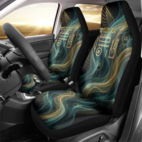Amun Ancient Egyptian Car Seat Cover with Mystical Smoke Swirl Pattern, Fiery Ram Head, and Hieroglyphic - Wonder Print Shop