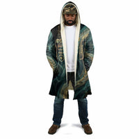 Amun Ancient Egyptian Cloak with Mystical Smoke Swirl Pattern, Fiery Ram Head, and Hieroglyphic - Wonder Print Shop