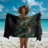 Amun Ancient Egyptian Sarong with Mystical Smoke Swirl Pattern, Fiery Ram Head, and Hieroglyphic - Wonder Print Shop