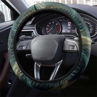 Amun Ancient Egyptian Steering Wheel Cover with Mystical Smoke Swirl Pattern, Fiery Ram Head, and Hieroglyphic - Wonder Print Shop