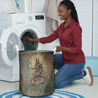 Anubis Laundry Basket Ancient Egyptian Aged Papyrus, Scales of Justice, and Egyptian Hieroglyph - Wonder Print Shop