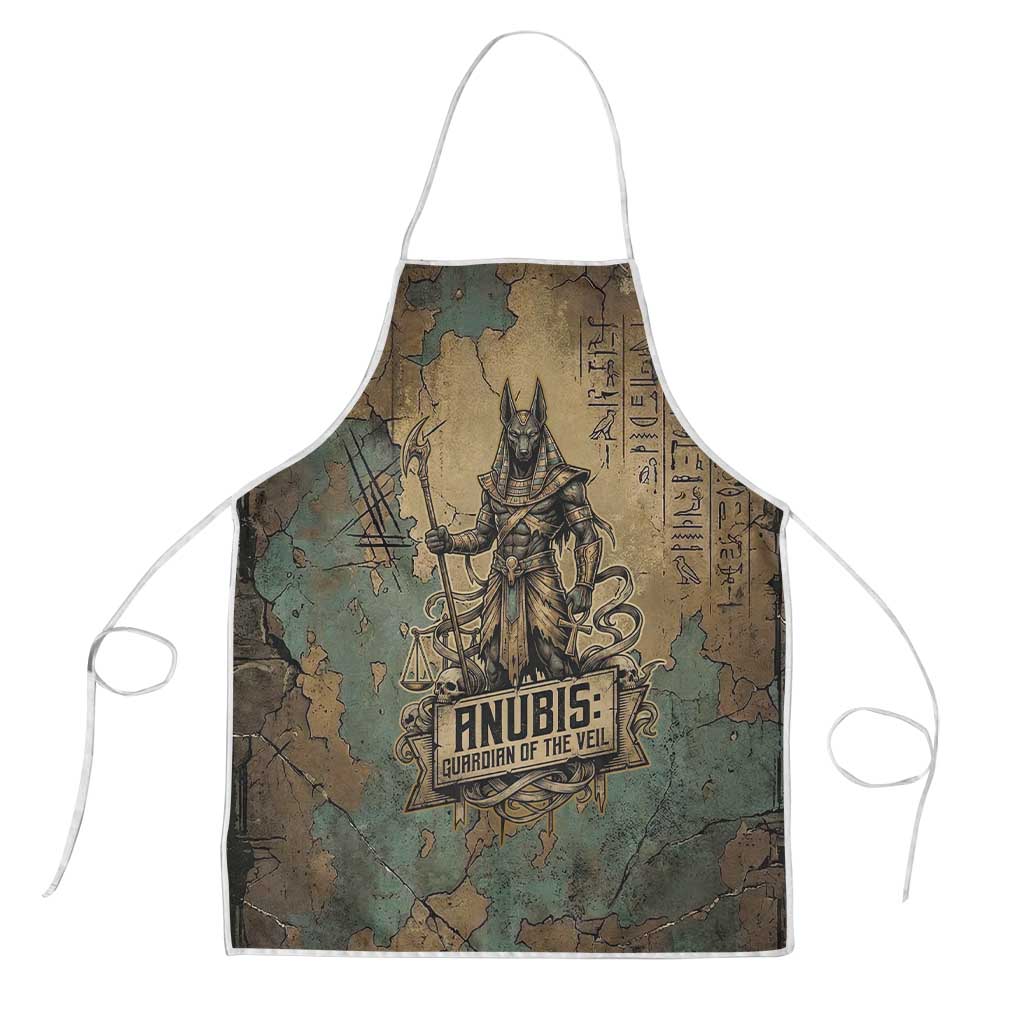 Anubis Apron Ancient Egyptian Aged Papyrus, Scales of Justice, and Egyptian Hieroglyph - Wonder Print Shop