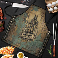 Anubis Apron Ancient Egyptian Aged Papyrus, Scales of Justice, and Egyptian Hieroglyph - Wonder Print Shop