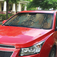 Anubis Auto Sun Shade Ancient Egyptian Aged Papyrus, Scales of Justice, and Egyptian Hieroglyph - Wonder Print Shop