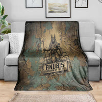 Anubis Blanket Ancient Egyptian Aged Papyrus, Scales of Justice, and Egyptian Hieroglyph - Wonder Print Shop