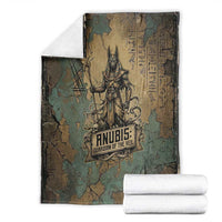 Anubis Blanket Ancient Egyptian Aged Papyrus, Scales of Justice, and Egyptian Hieroglyph - Wonder Print Shop