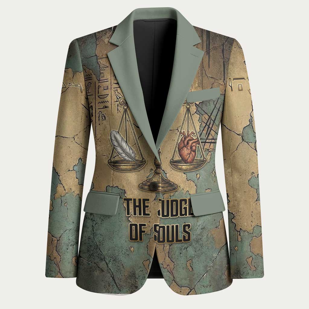 Anubis Blazer Ancient Egyptian Aged Papyrus, Scales of Justice, and Egyptian Hieroglyph - Wonder Print Shop