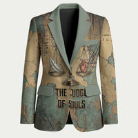 Anubis Blazer Ancient Egyptian Aged Papyrus, Scales of Justice, and Egyptian Hieroglyph - Wonder Print Shop