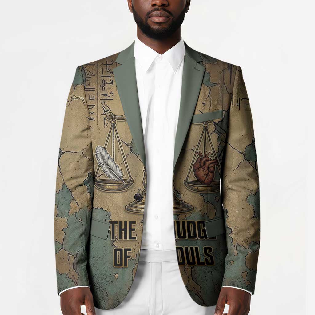 Anubis Blazer Ancient Egyptian Aged Papyrus, Scales of Justice, and Egyptian Hieroglyph - Wonder Print Shop